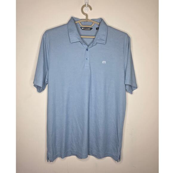 Travis Mathew light blue cotton blend short sleeve polo shirt - XL - Picture 1 of 6
